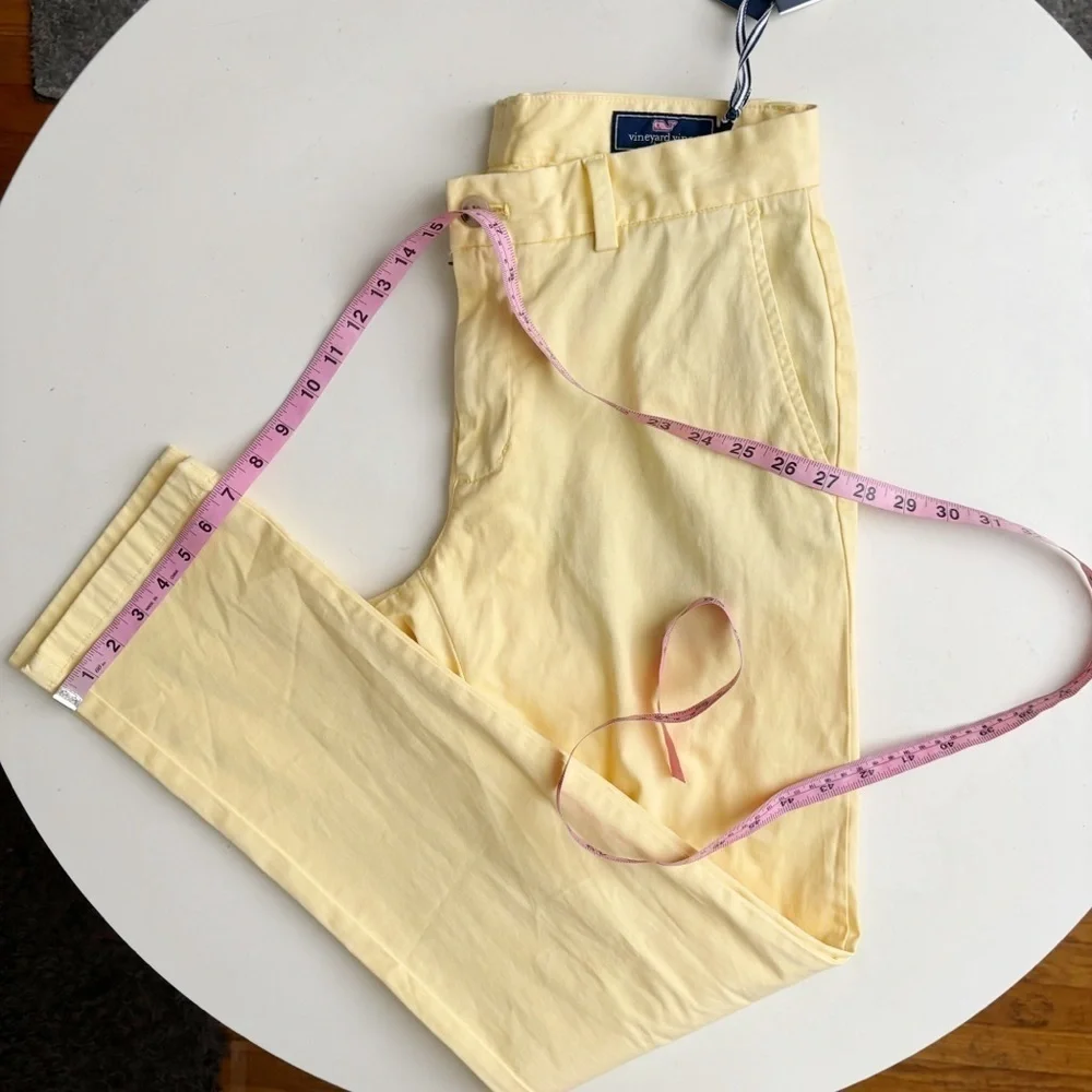 Vineyard Vines Men’s Slim Straight Stretch Breaker Pants Lemon Drop 30x32 New